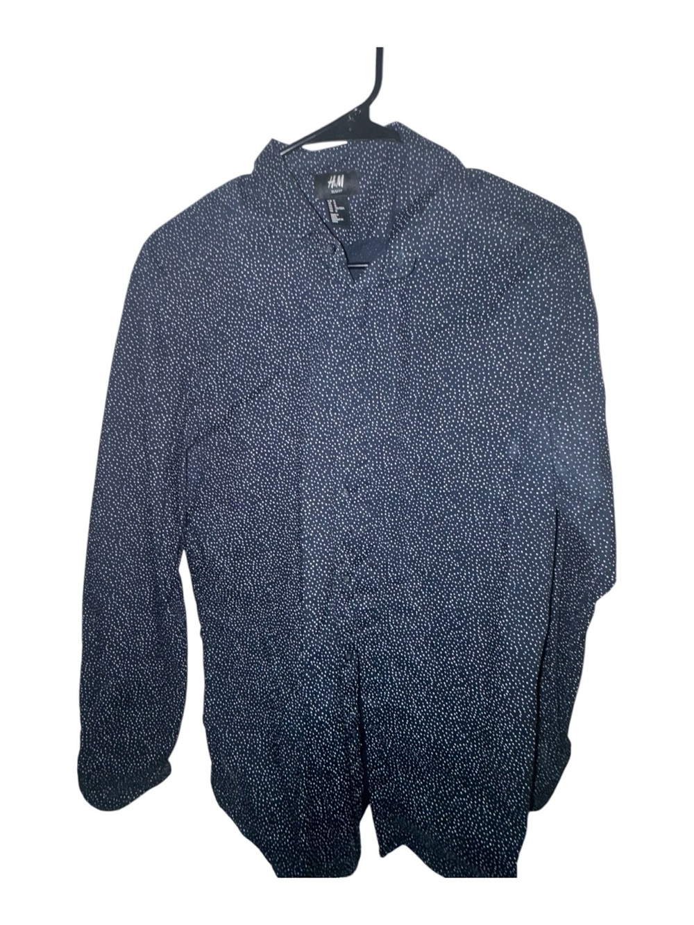 H&M Navy Dot-Print Lightweight Shirt
